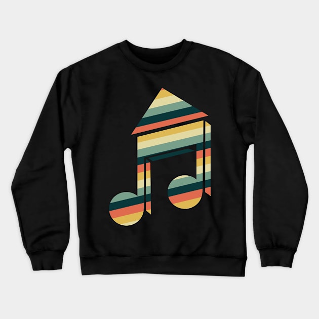 'Retro House Music' Awesome Music Vintage Gift Crewneck Sweatshirt by ourwackyhome